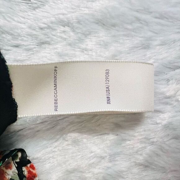 Rebecca Minkoff Womens Multicolor Floral V-Neck Cold-Shoulder Top Size XS - Picture 5 of 7